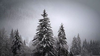 Relaxing snow and mountain scenery