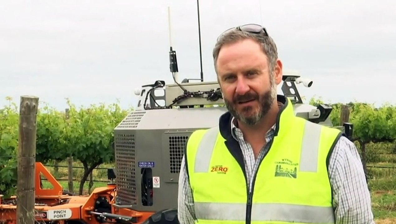 Robotic tractor used in winery to overcome worker shortage