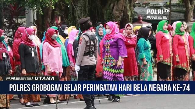 Dalam Rangka Hari Bela Negara Ke 74 Dan Hari Ibu Ke 94, Polres Grobogan Menggelar Upacara Peringatan