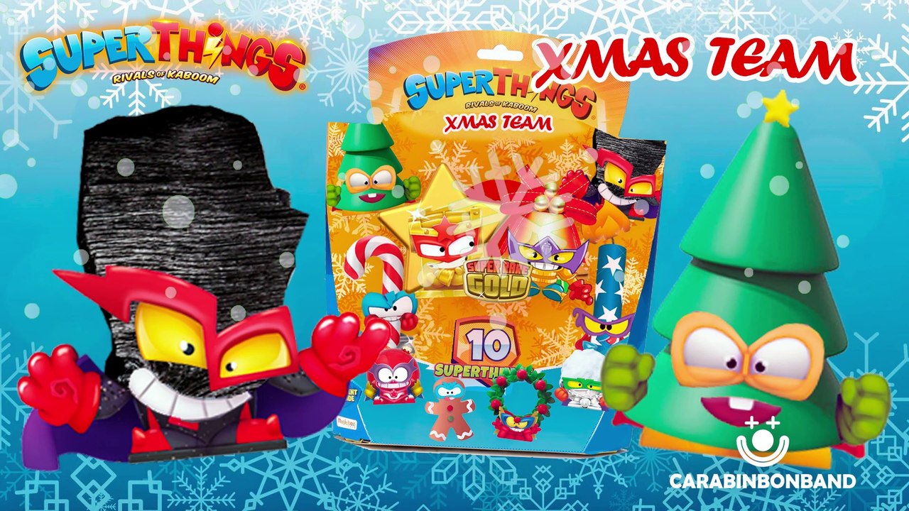 SUPERTHINGS NAVIDAD - XMAS TEAM, blister especial inventado - By CARA BIN BON BAND
