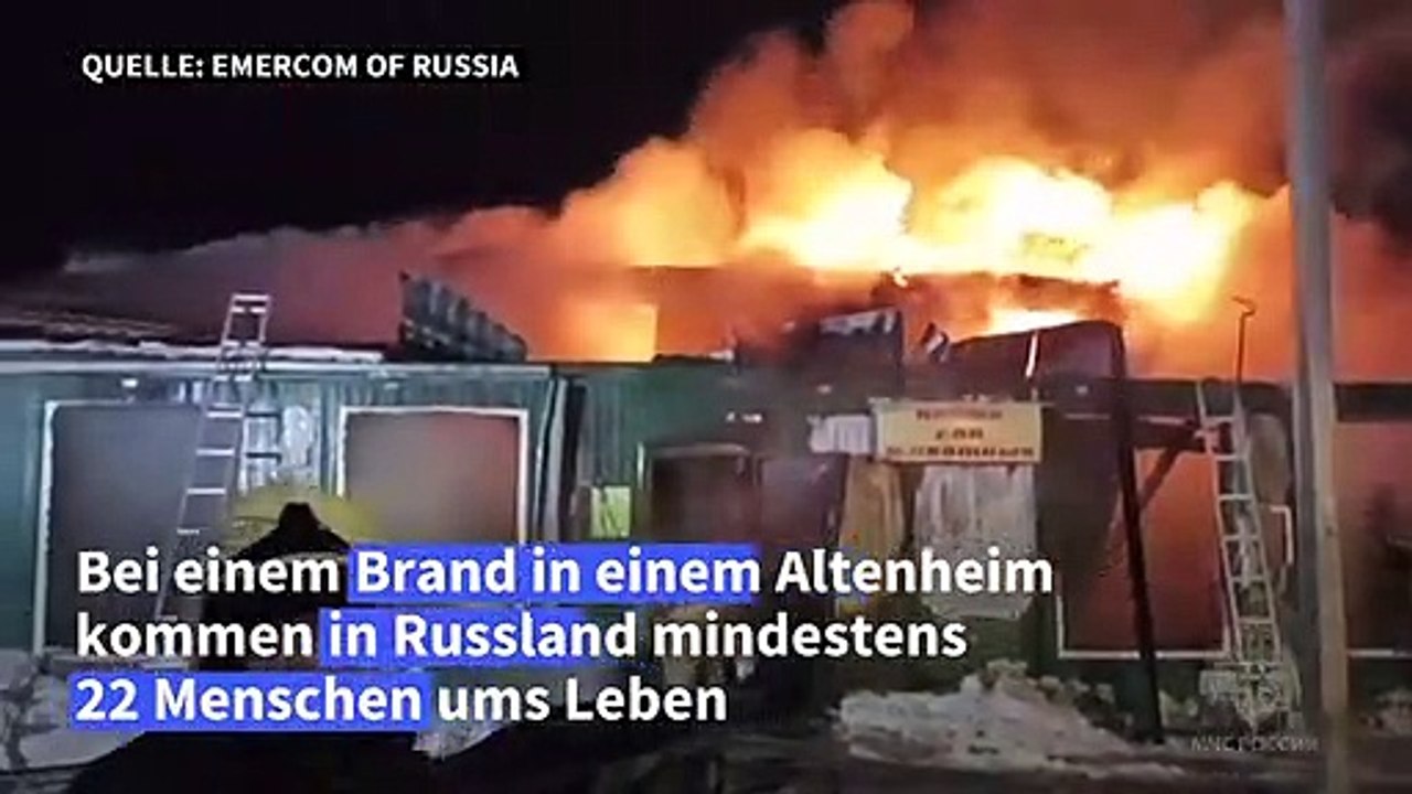 Mehr als 20 Tote bei Brand in Pflegeheim in Russland
