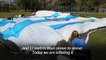 World's largest inflatable football shirt salutes Messi victory