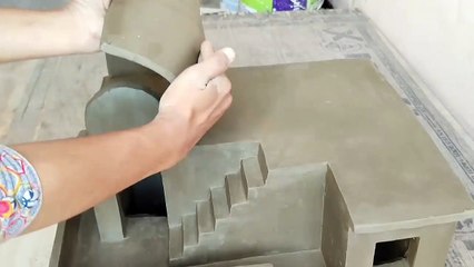 Clay House with Heart Aquarium and Ice Cream Kitchen Cart _ Build Miniature House