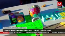 Santa elotero recorre calles de Tamaulipas