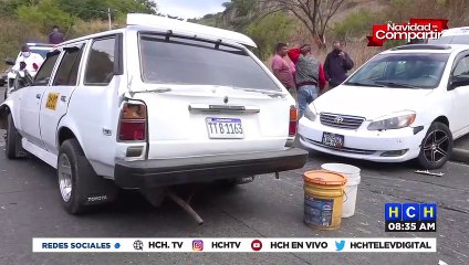¡Leñazo! "Amarga Navidad" pasarán dos taxistas, tras colisionar en la Cuesta El Chile