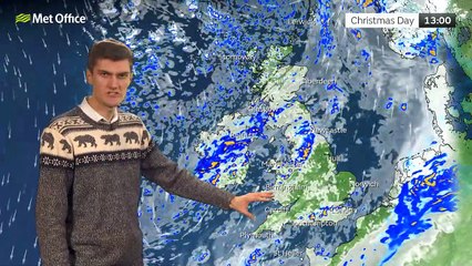 Met Office Evening Weather Forecast 24/12/22 - Relatively mild Christmas Day for most