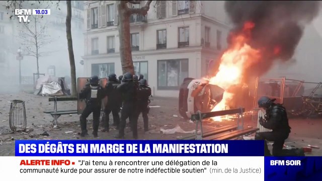 Kurdes tués à Paris: des heurts en marge du rassemblement de soutien