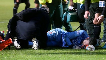 Scotland Goalkeeper Gordon Taken to Hospital after His Leg is Bent Backwards in Sickening Collision