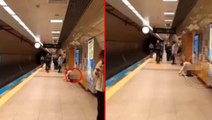 İstanbul'da çevresindekilere aldırış etmeyen adam metroda bir anda tuvaletini yapmaya başladı