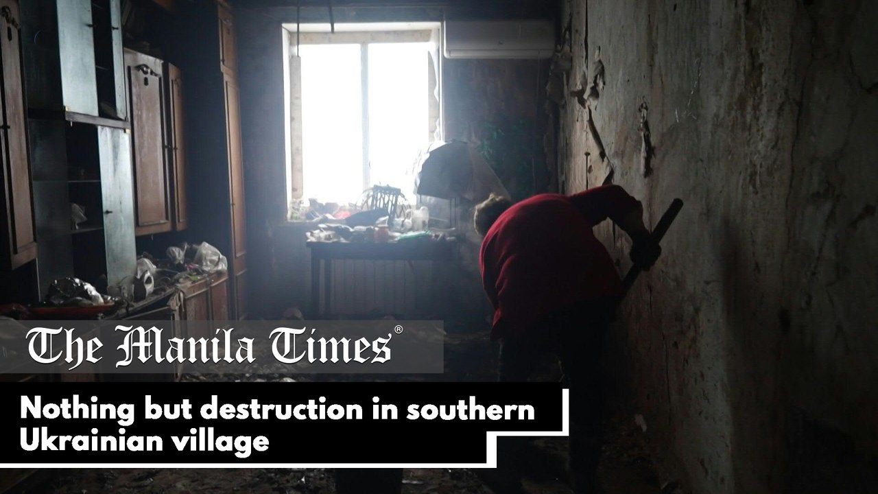 Nothing but destruction in southern Ukrainian village