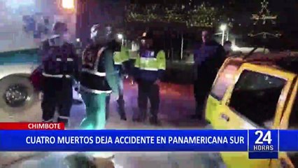 Chimbote: cuatro muertos deja choque entre un auto y un bus en Panamericana Sur