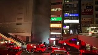 Fire incident near Sendai station, Japan 仙台駅近くのもつ鍋の店で火事