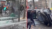 PKK yandaşlarının sokağa indiği Paris'te tansiyon düşmüyor! Ne durak bıraktılar ne araba