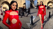 Urfi Javed Christmas Revealing Red Dress Video Viral, देखकर Fans के उड़े होश | *Entertainment