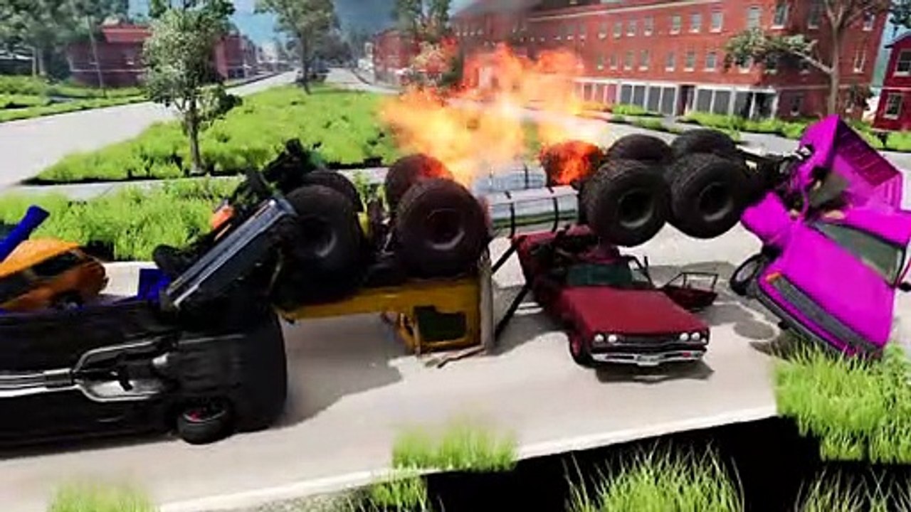 Landing on cars beamng.drive