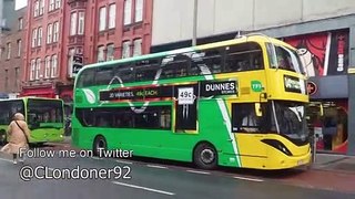 Mixture of double-deck, single-deck and bendy buses in Limerick Town Centre - April 2022