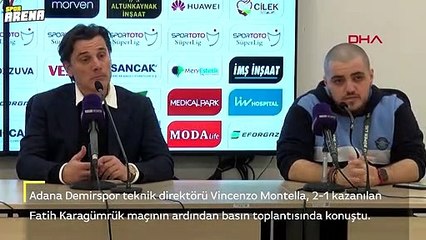 Vincenzo Montella: "Zor şartlar altında galip gelmekten dolayı çok mutluyum"