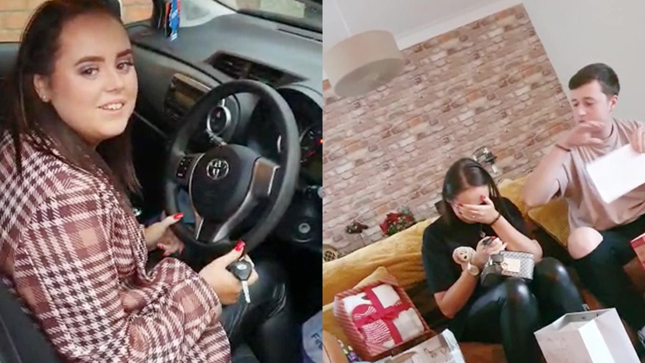 Belfast girl cries happy tears after getting a car from parents as Christmas present