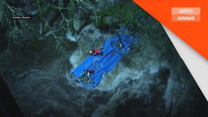 Kemalangan | Bas jatuh ke dalam sungai, 3 maut, 4 lagi hilang di Sepanyol