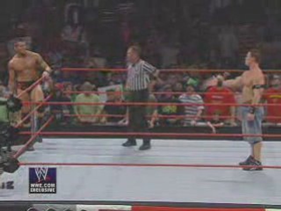 John Cena and Randy Orton after Raw