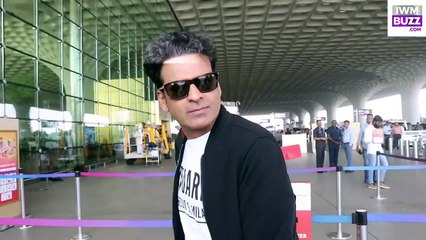 Alka Yagnik & Manoj Bajpayee Spotted At Airport