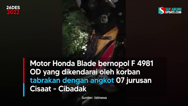 Kecelakaan Adu Banteng Motor vs Angkot, Remaja Cibadak Sukabumi