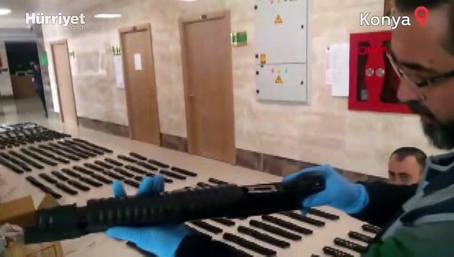 Konya’da yapılan operasyonda ruhsatsız 119 pompalı tüfek ele geçirildi