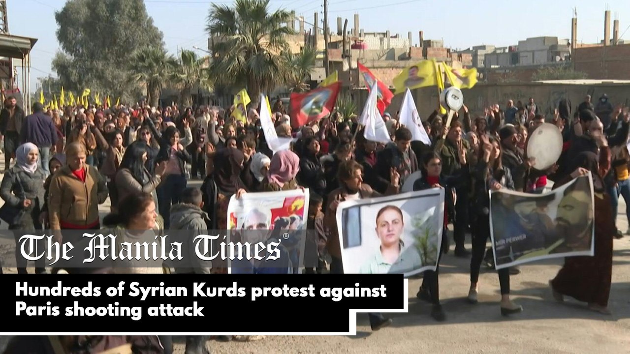 Hundreds of Syrian Kurds protest against Paris shooting attack