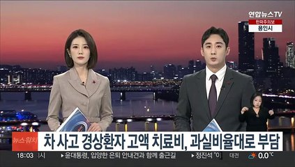 차 사고 경상환자 고액 치료비, 과실비율대로 부담