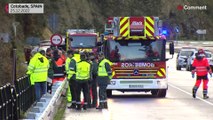 Watch: Six dead after bus plunges into river in Spain