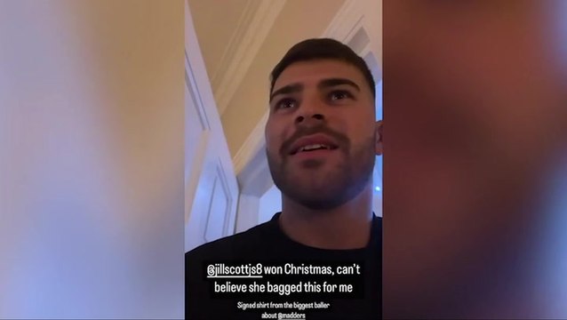 Owen Warner beams over sentimental football gift Jill Scott gave him for Christmas