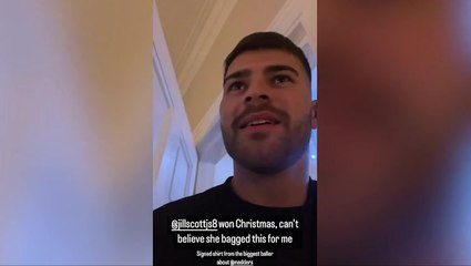 Owen Warner beams over sentimental football gift Jill Scott gave him for Christmas