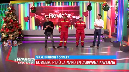 Cochabamba: Bombero pidió la mano en plena desfile navideño