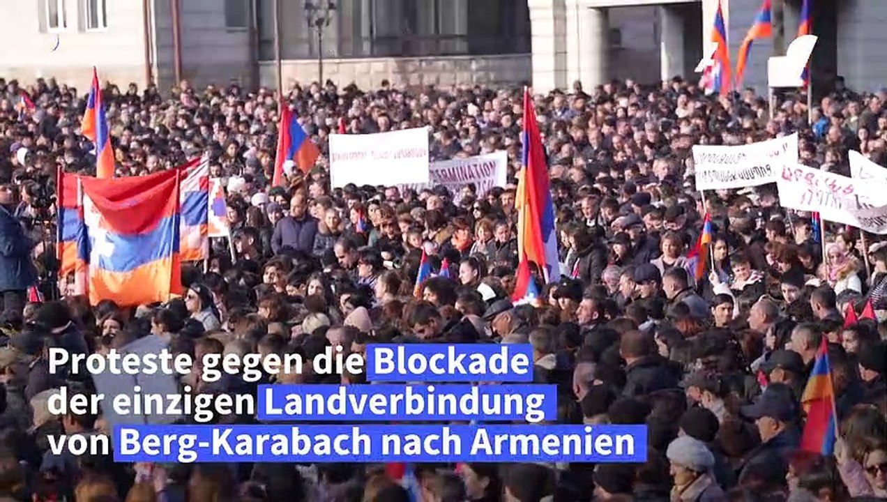 Proteste in Berg-Karabach gegen Blockade von Landverbindung nach Armenien