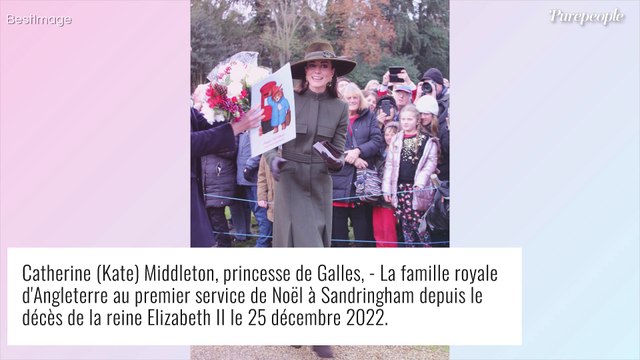 Kate Middleton : Look hivernal, chapeau XXL et bijoux français... la princesse rayonnante pour la messe de Noël