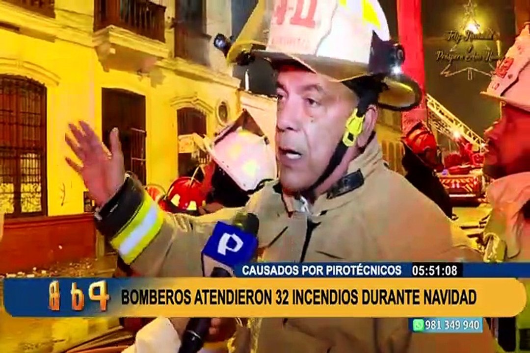 Bomberos atendieron más de 30 incendios en Lima en las primeras horas de Navidad