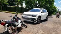Acidente entre carro e moto é registrado no Centro