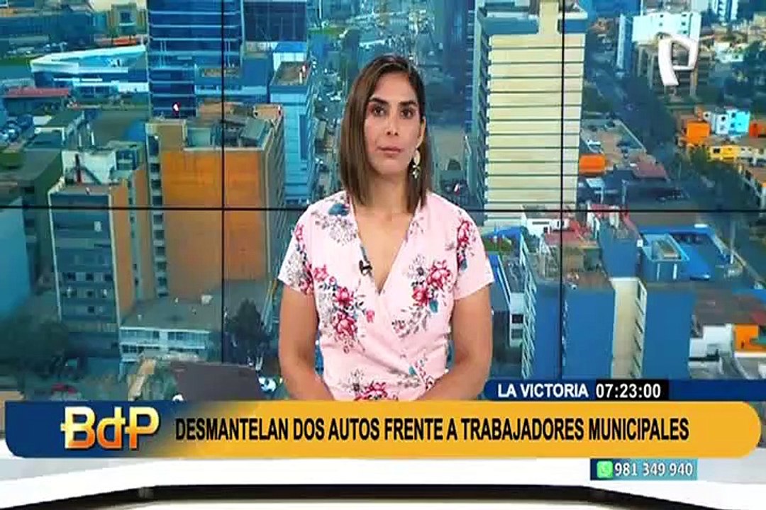 La Victoria: desmantelan dos modernos vehículos frente a trabajadores municipales