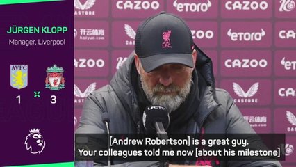 Download Video: Klopp celebrates 'special' Robertson and Salah milestones