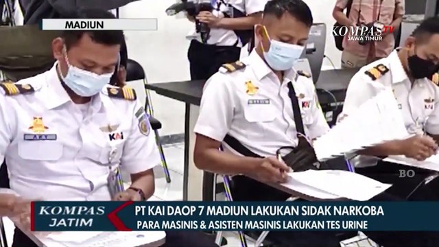 PT KAI daop 7 Madiun Tes Urine Masinis dan Crew Kereta Api Bebas Narkoba