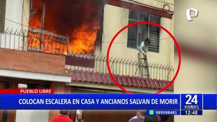 Pueblo Libre: ancianos salvaron de morir en un incendio dentro de su vivienda