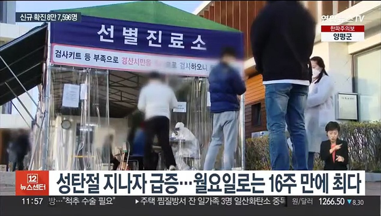 8만 명대 확진…월요일로는 16주 만에 최다