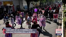 Familiares de los 43 normalistas desaparecidos realizan peregrinación