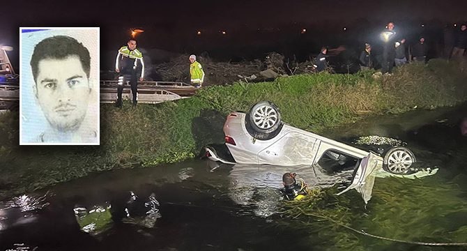 Antalya’da otomobil sulama kanalına uçtu: 1 ölü