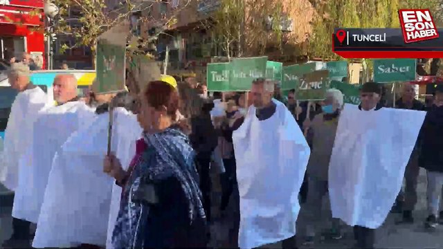 Tunceli'de çöp tesisine karşı çıkan köylülerden protesto