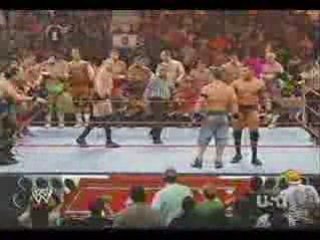John Cena & Randy Orton vs. Raw Roster (03-17-08) Part 1