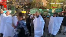 Tunceli'de köylülerden kefenli tabutlu protesto