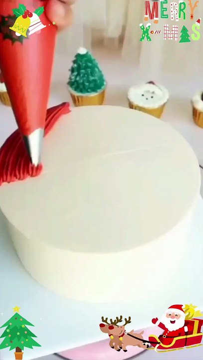 Christmas  Cake  Decorating ideas #shorts #youtubeshorts