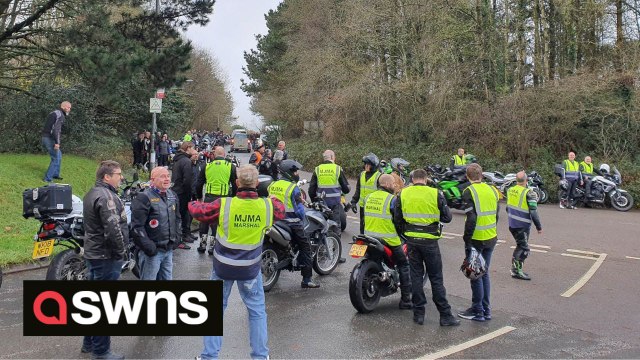 Over 1,000 bikers from all over the country turn out to escort 12-year-old boy at funeral on Christmas Eve