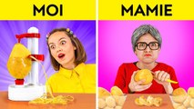 MOI VS MAMIE || Gadgets de Cuisine TikTok VS Astuces Virales & Conseils de Parents par 123 GO!